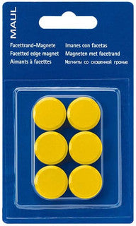 MAUL Magnet Facettenrand 6 Stück Ø 20 mm 0.3 kg gelb