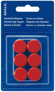 MAUL Magnet Facettenrand 6 Stück Ø 20 mm 0.3 kg rot