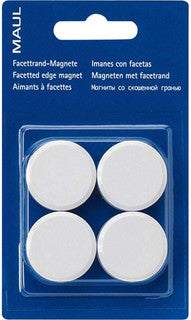 MAUL Magnet Facettenrand 4 Stück Ø 29 mm 0.6 kg weiß