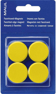 MAUL Magnet Facettenrand 4 Stück Ø 29 mm 0.6 kg gelb