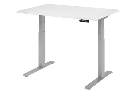AMPYR Sitz- Steh- Schreibtisch elektrisch 120 x 80 cm weiß