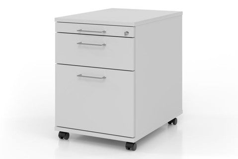 AMPYR Rollcontainer 58 cm 1 Schub 1 Hängeregistertatur mit Schloss grau