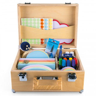 MAGNETOPLAN Moderatorenkoffer Wood Series inkl. 2400 Einzelteile 36 x 27 x 17 cm aus Birkenholz