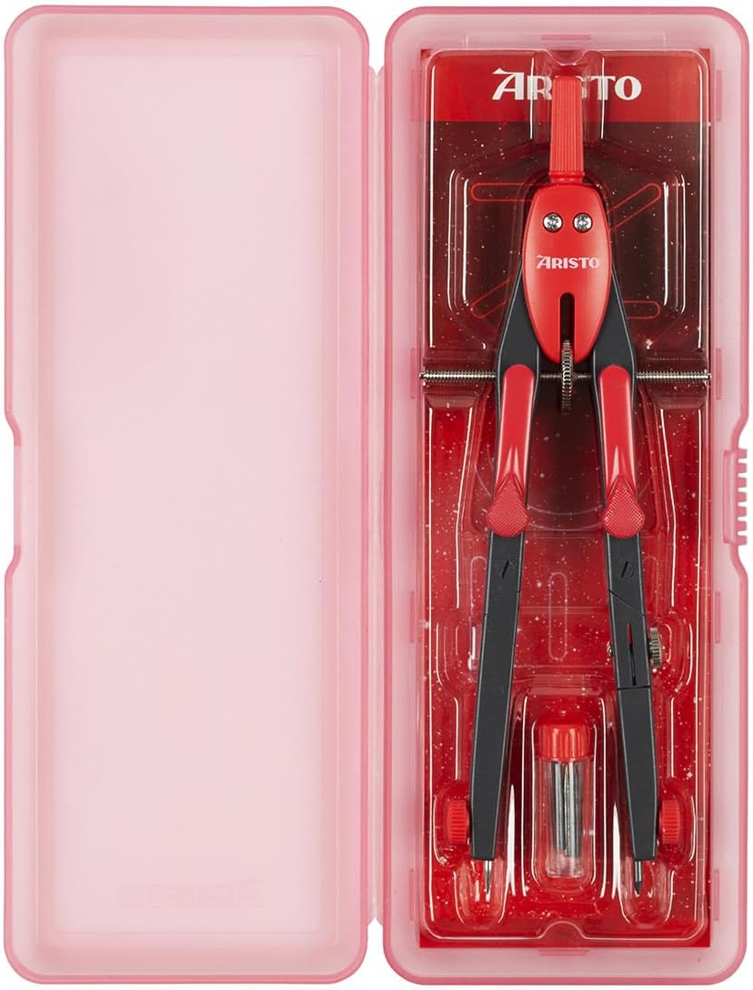ARISTO Zirkel Professional Drawing - grau - neon rot