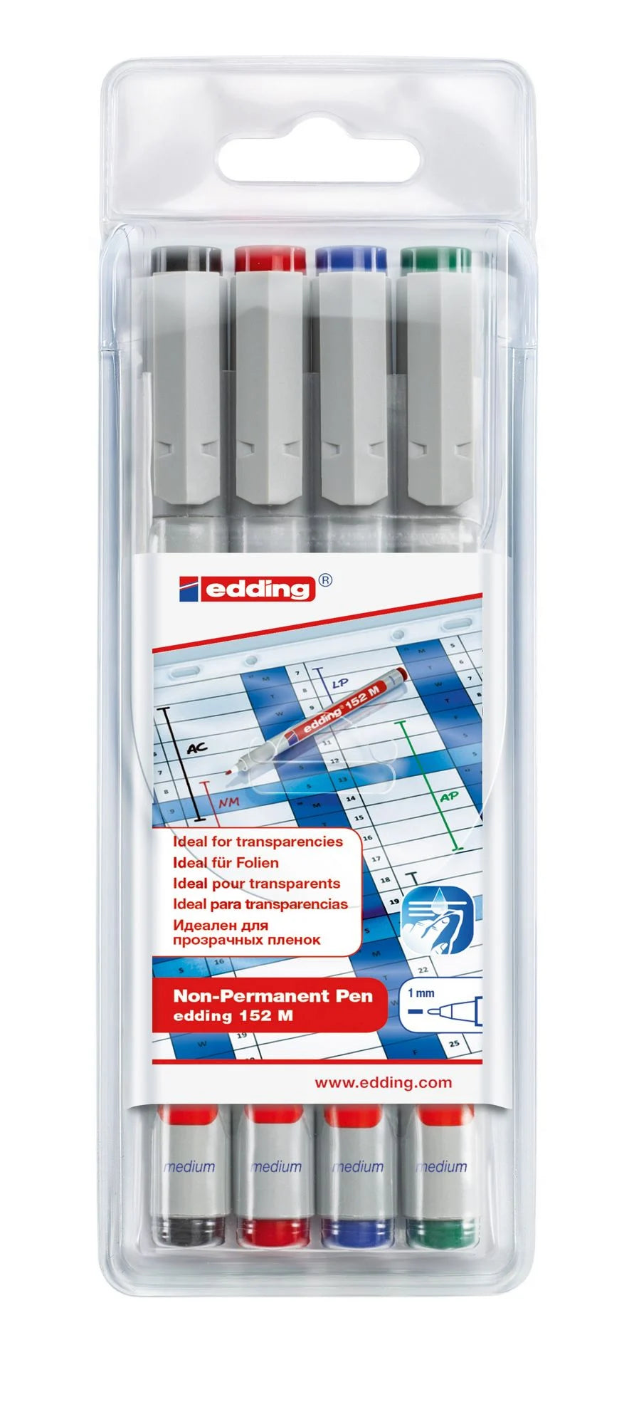 EDDING 152 non permanent Set 4 farbig
