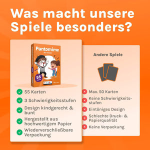 Pantomime Kartenspiel für Kinder