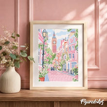 FiguredArt - Geschenset Malen nach Zahlen - London in Pastelltönen