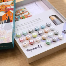 FiguredArt - Geschenset Malen nach Zahlen - Buntes Winterdorf