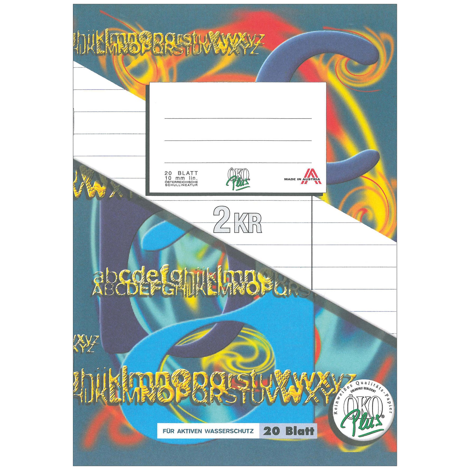 Kliemstein ÖKO Plus Schulheft A5 Nr. 2KR, 20 Blatt liniert mit Korrekturrand