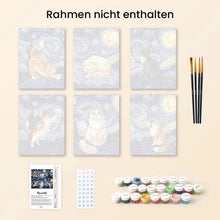 FiguredArt - Mini Serie  Malen nach Zahlen - Sternennacht - Katzen
