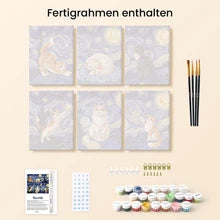 FiguredArt - Mini Serie  Malen nach Zahlen - Sternennacht - Katzen