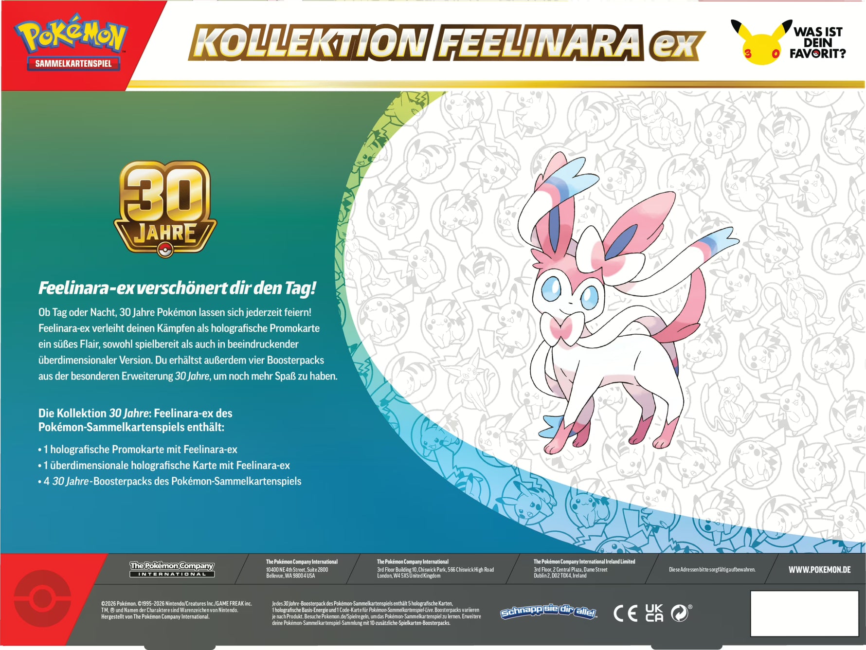 Pokémon 30 Jahre Edition Fellinara ex- Kollektion VORBESTELLUNG!! - Erstausgabe ab 16.09.2026