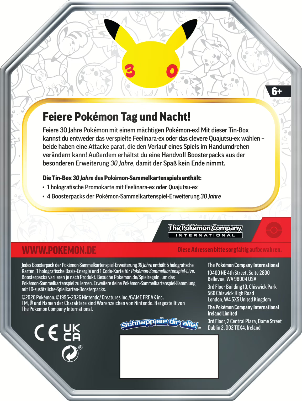 Pokémon 30 Jahre Edition  Tin Box #1 Tag VORBESTELLUNG!! - Erstausgabe ab 16.09.2026