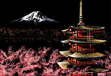 FiguredArt  - Kratzbild Mount Fuji in Japan
