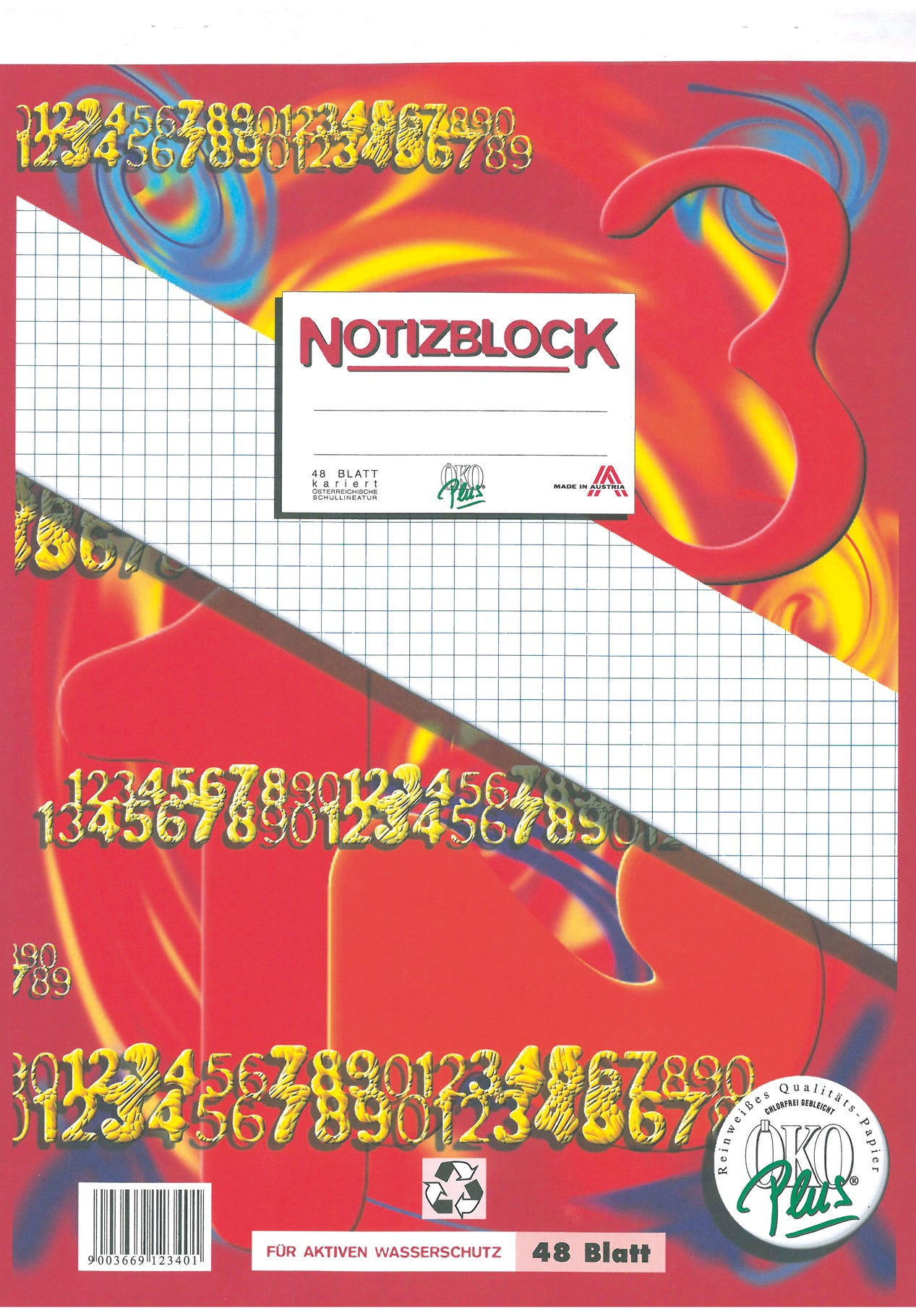 Kliemstein ÖKO Plus Notizblock A5, 48 Blatt kariert