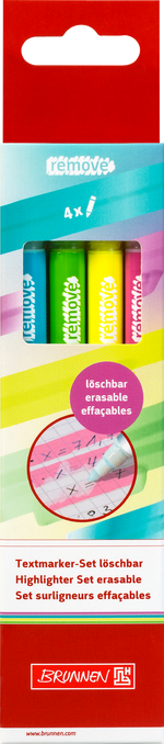 Brunnen - Textmarker-Set löschbar  2-5 mm, 4 Stück