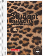 Brunnen - Collegeblock Premium Student „Leopard“ - A4, kariert, 80 Blatt, braun/schwarz