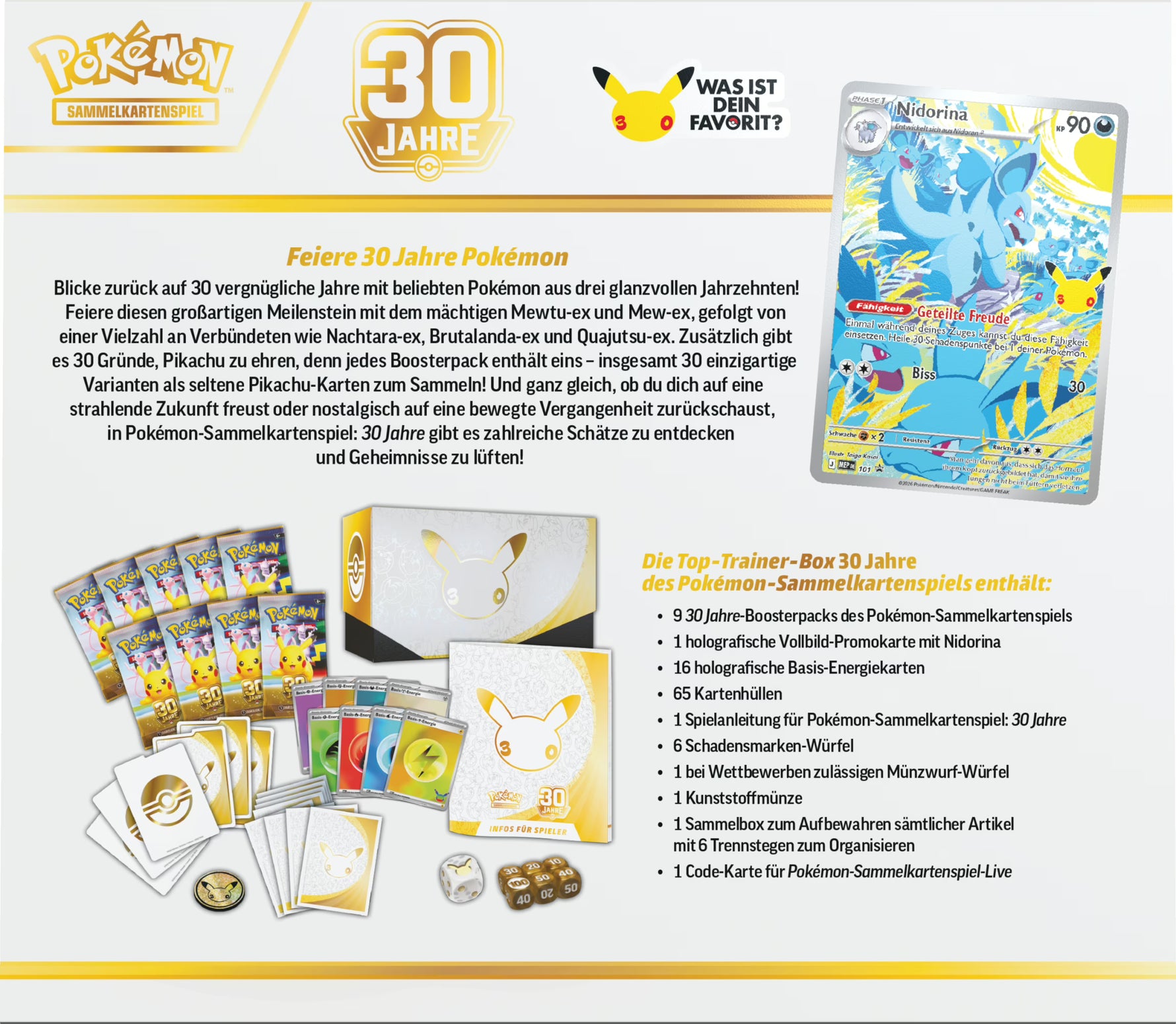 Pokémon 30 Jahre Edition Top-Trainer-Box - VORBESTELLUNG!! - Erstausgabe ab 16.09.2026