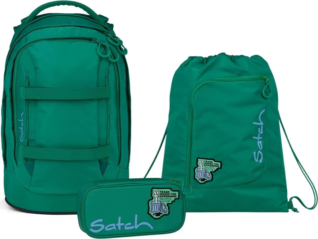 ergobag satch Pack Schulrucksack Set Fearless Green