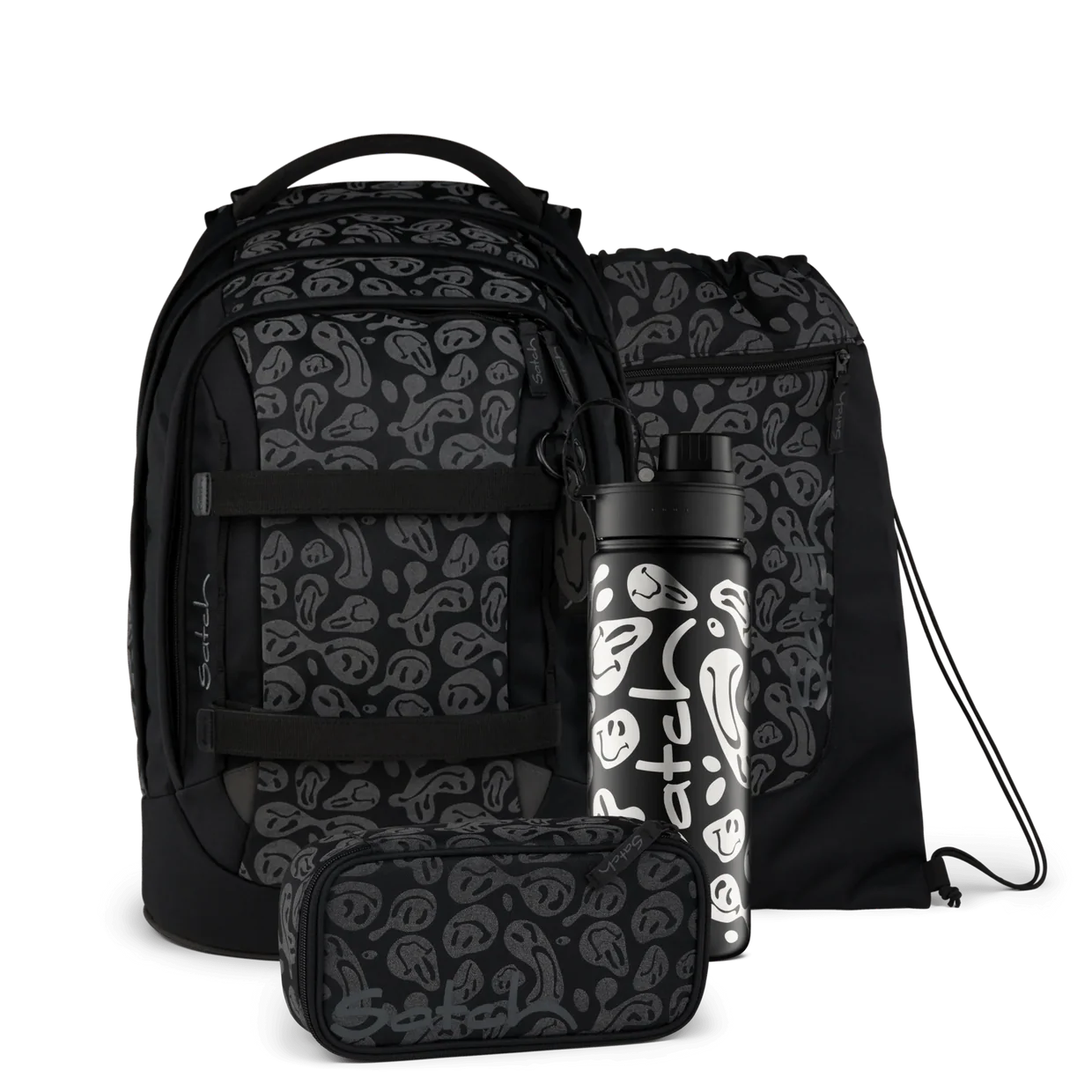 satch Pack Schulrucksack Set Blurry Faces