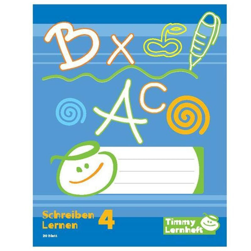 Timmy Lernheft Schreiben Lernen 4, Quart liniert mit Punkthilfslinie + Zeichenfeld