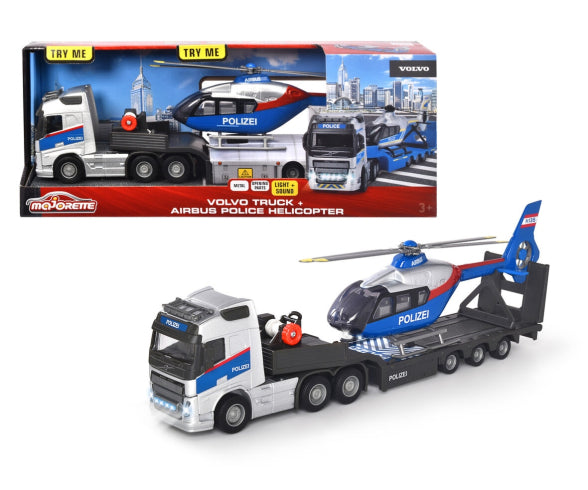 Majorette Volvo Polizei Truck mit Airbus H135 Österreich Version